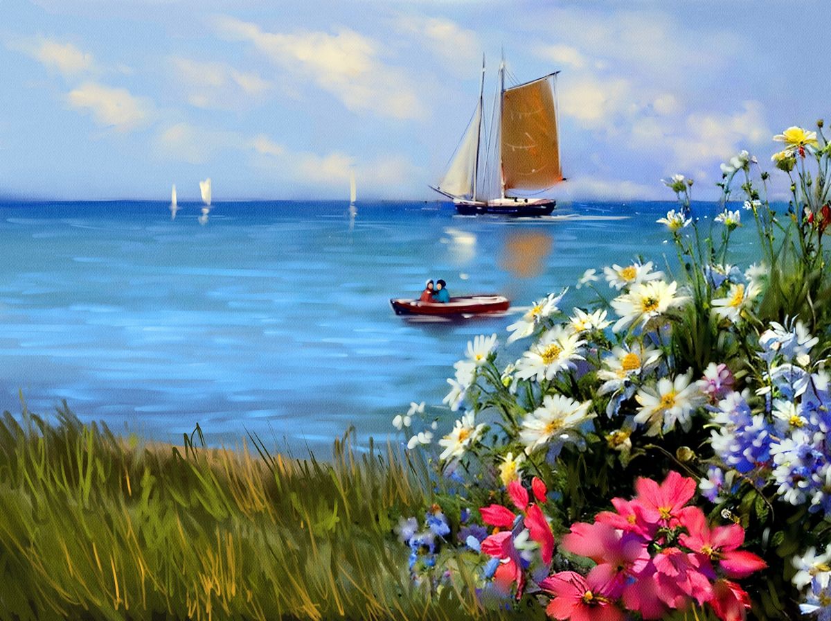Лодки в море 021