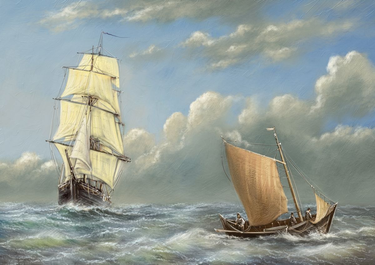 Лодки в море 025