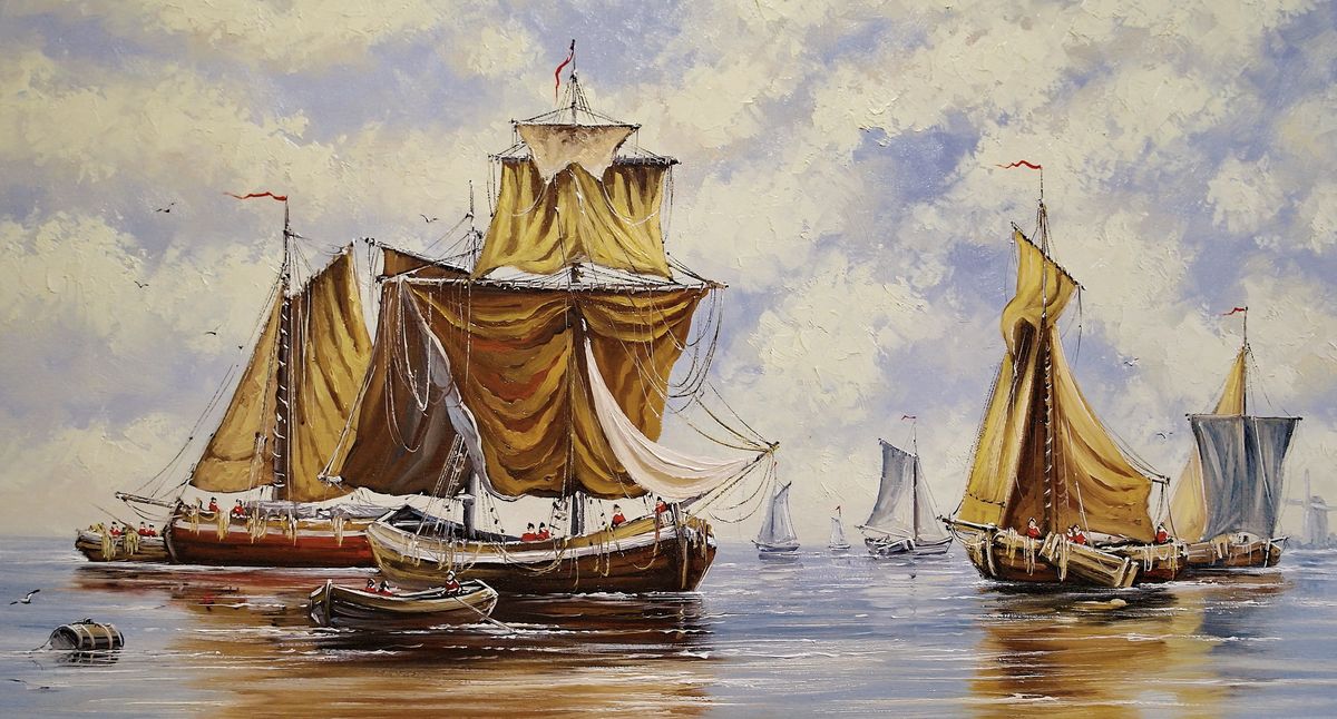 Лодки в море 030