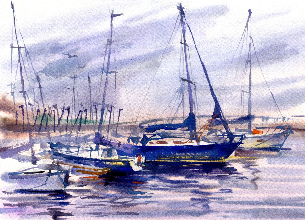 Лодки в море 056